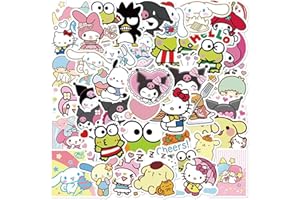 200Pcs Kawaii Stickers,Anime Stickers,Vinyl Decals for Laptops,Skateboards,Water Bottles, Computers,Adults,Teens（50 random pa