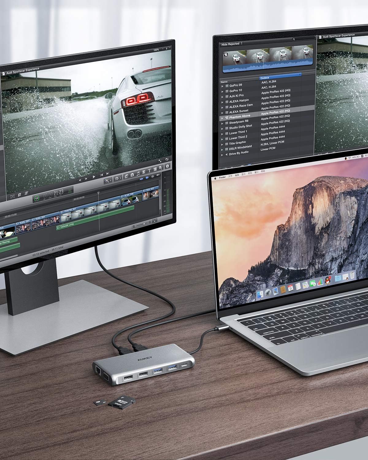 AUKEY USB C Hub 12-in-1 Type C Adapter with Ethernet, 4K HDMI,VGA,2 USB 3.0,2 USB 2.0,100W PD,USB-C Data Port and SD/TF Docking Station for MacBookPro/Air(Thunderbolt 3) and Other USB-C Laptops: Computers & Accessories