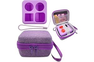 XCIVI Hard Carrying Case and Silicone Skin Cover for YOTO Mini Bluetooth Audio Player, Compatible Accessories for Yoto Mini Make Your Own Card – Kids Screen-Free Bluetooth Audio Player (Purple)
