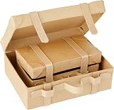 Creativ 263990 Papier Mache Mini Vintage Suitcases 2 pc Beige view 2