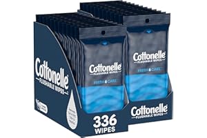 Cottonelle Fresh Care On-The-Go Flushable Wet Wipes, Adult Wet Wipes, 24 On-The-Go Pack, 14 Wipes Per Pack (336 Total Wipes), Packaging May Vary