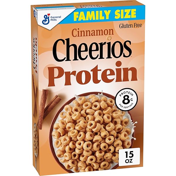 CHEERIOS PROTEIN CEREAL, CINNAMON, 8G PROTEIN, FAMILY SIZE, 15 OZ