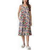 Lesserwing Long Sleeveless Nightgowns for Women Victorian Nightdress Embroidery Ladies Gowns with Pockets