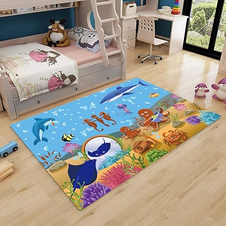 Amazon Co Jp アニマル柄 カラー キッズラグ 女の子 男の子 子供部屋 洗える デスクカーペット お遊びマット かわいい 長方形 夏 ちいく おもちゃマット 80 160cm 肌触り優しい サラサラ ベッドサイドラグ ベビーマット マイクロファイバー 掃除易い 子供部屋 ホーム