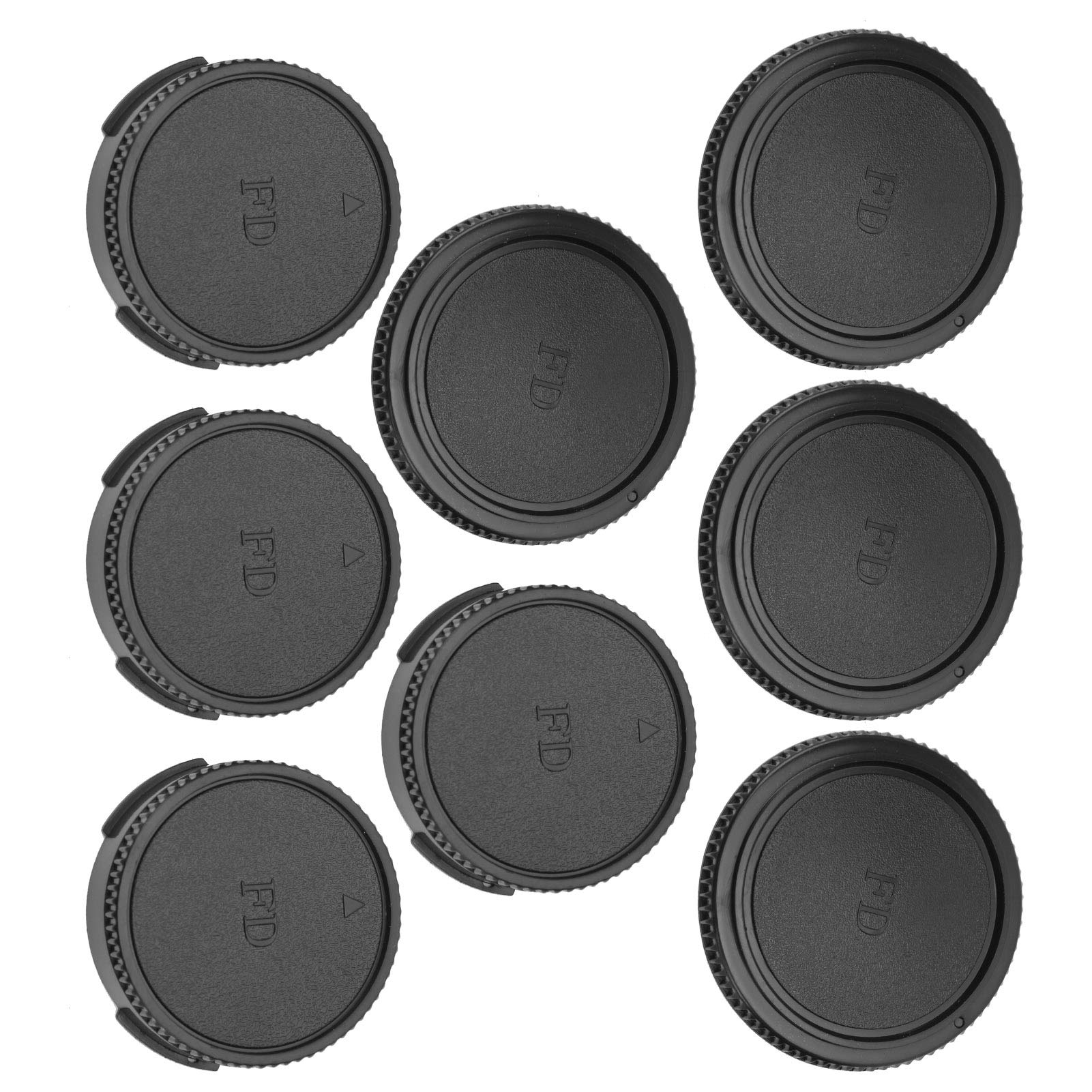 Zunate Lens Caps, 4pcs Camera Front Body Cap + 4pcs Rear Lens Cap Cover Set, Compatible for Canon FD Mount Lens and Camera Body