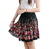 Your Cozy Mini Skirted Flirty A-Line for Women with Elastic Waist Lightweight Rayon Circle Skirt for Summer