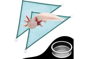 Axolotl Hammock for Aquarium with Fish Feeder, Axolotl Hammock for Aquarium with Food Bowl Tray Feeder, Breathable Mesh Repti