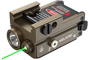 AUCLAYTEC Pistol Flashlight Green Laser Combo 420 Lumens Pistol Light Recharge Tatical Flashlight Fits for Picatinny MIL-STD-1913 Rail, Fits for Glock (with Built-in Battery)