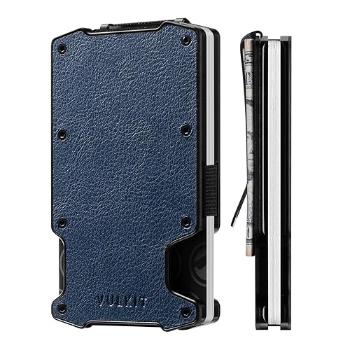 VULKIT Credit Card Holder with Money Clip Slim Minimalist Aluminum Metal Wallet RFID Blocking Card Holder Wallet for Men