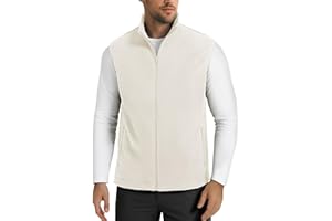 MAGCOMSEN Men's Fleece Vests Zip Up Sleeveless Vest with Pockets Winter Warm Outerwear Jacket for Hiking Golf
