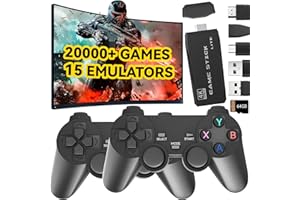 YDHZ Retro Gaming Console – 4K Plug & Play Video Games Console with 20,000+ Classic Games, Retro Game Stick with 2 Handheld Game Controllers, TV HDMI Output, 64GB