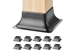 VEVOR 4x4 Post Base 10Pcs, Internal 3.6"x3.6" Heavy Duty Powder-Coated Steel Post Bracket Fit for Standard Wood Post Anchor, 