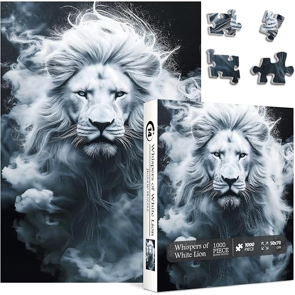 1000 Piece Jigsaw Puzzle For Adults – Lion Gaze – Challenging Art Puzzle With Reference Card - View #10