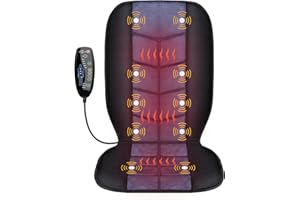 CILI Massage Chair Pad,Back Massager with Heat,Massage Seat Cushion with 10 Vibration Motors,30-60-90 Minutes Heating Options,Chair Massager for Office Chair, Home Office Use