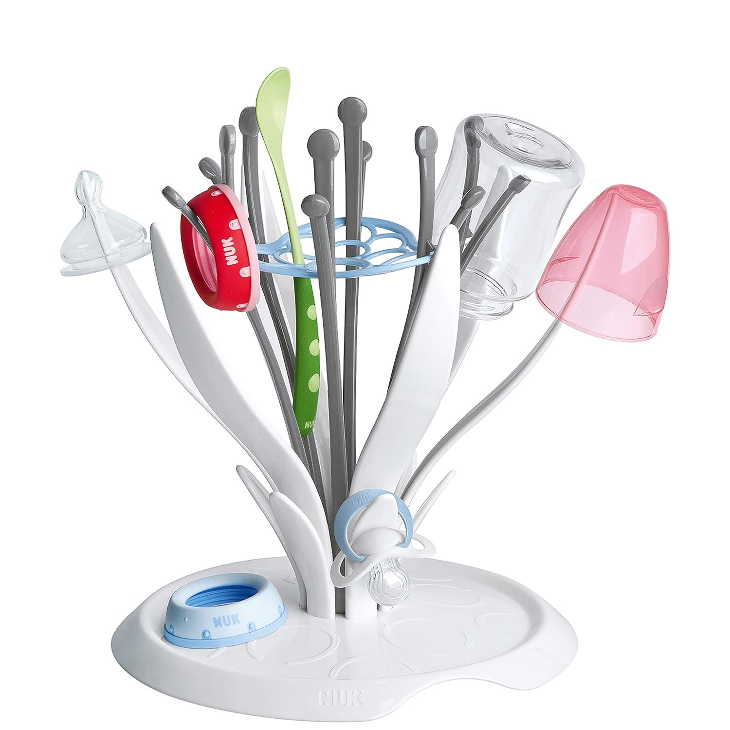 NUK MultiDry Trockenständer - praktisches Trocknen von bis zu 6 Babyflaschen und Zubehör, BPA-frei