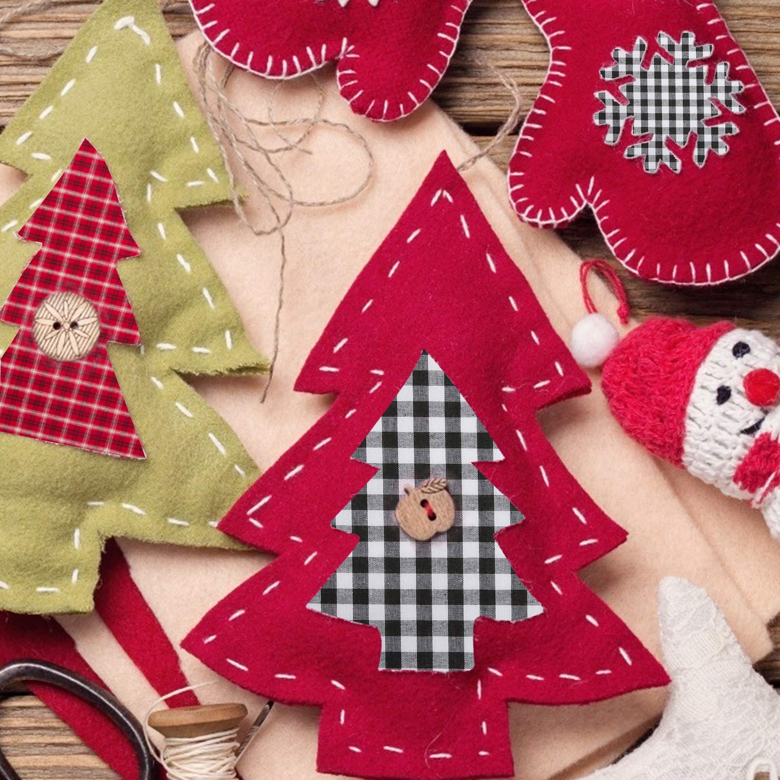 30pcs Christmas Plaid Cotton Fabric- 10 x 10inch Xmas Quilting Fabric Squares in 10 Styles Christmas Fat Quarters Fabric DIY Fabric Supplies for DIY Sewing Quilting Patchwork Homemade Crafts Presents