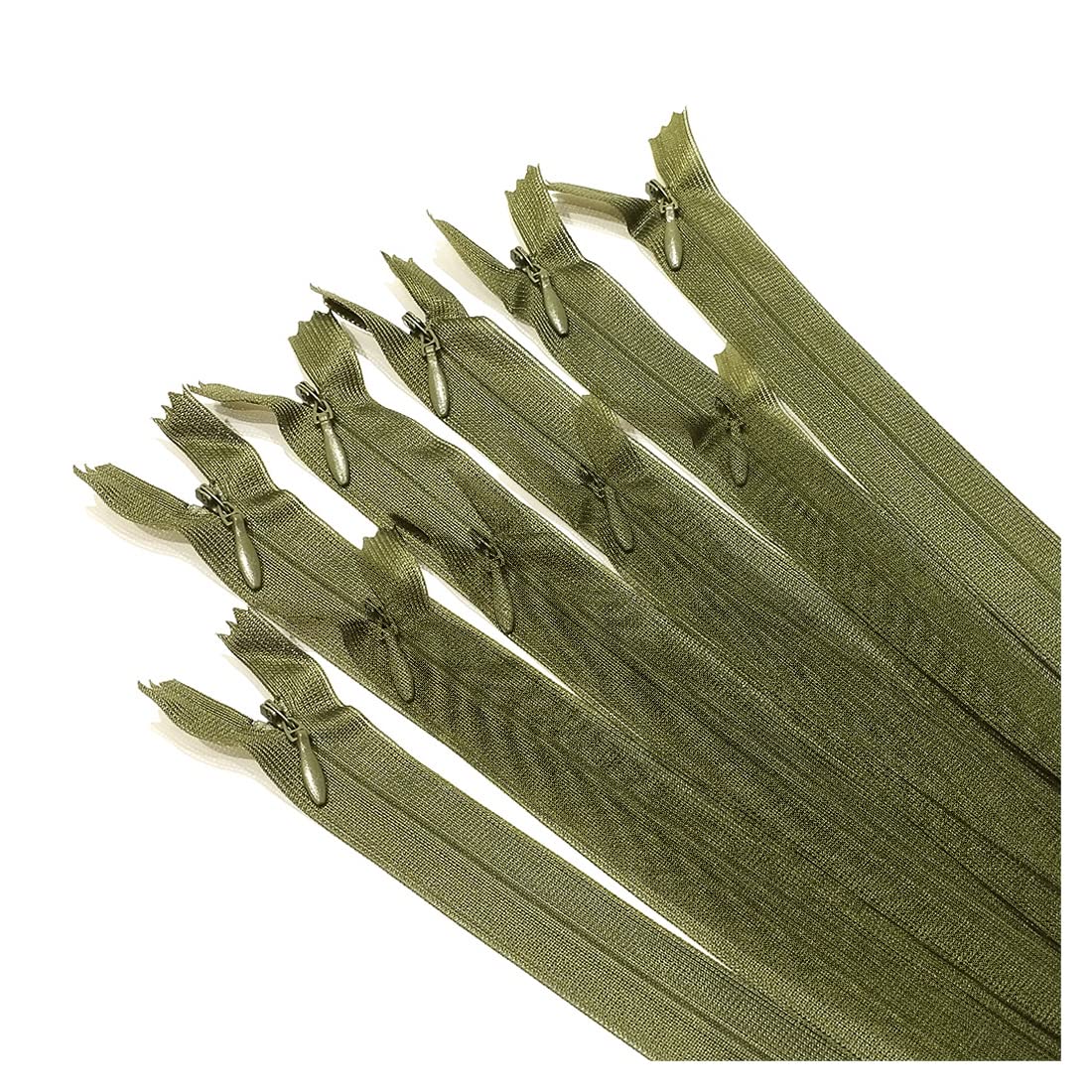 Pack of 10 Invisible Closed Zippers, Zippers in Many Sizes and Colors #3, Fine, Elegant and Discreet Zipper to Sew On Clothes, Dresses, Skirts, Sewing, (22 cm, 327)