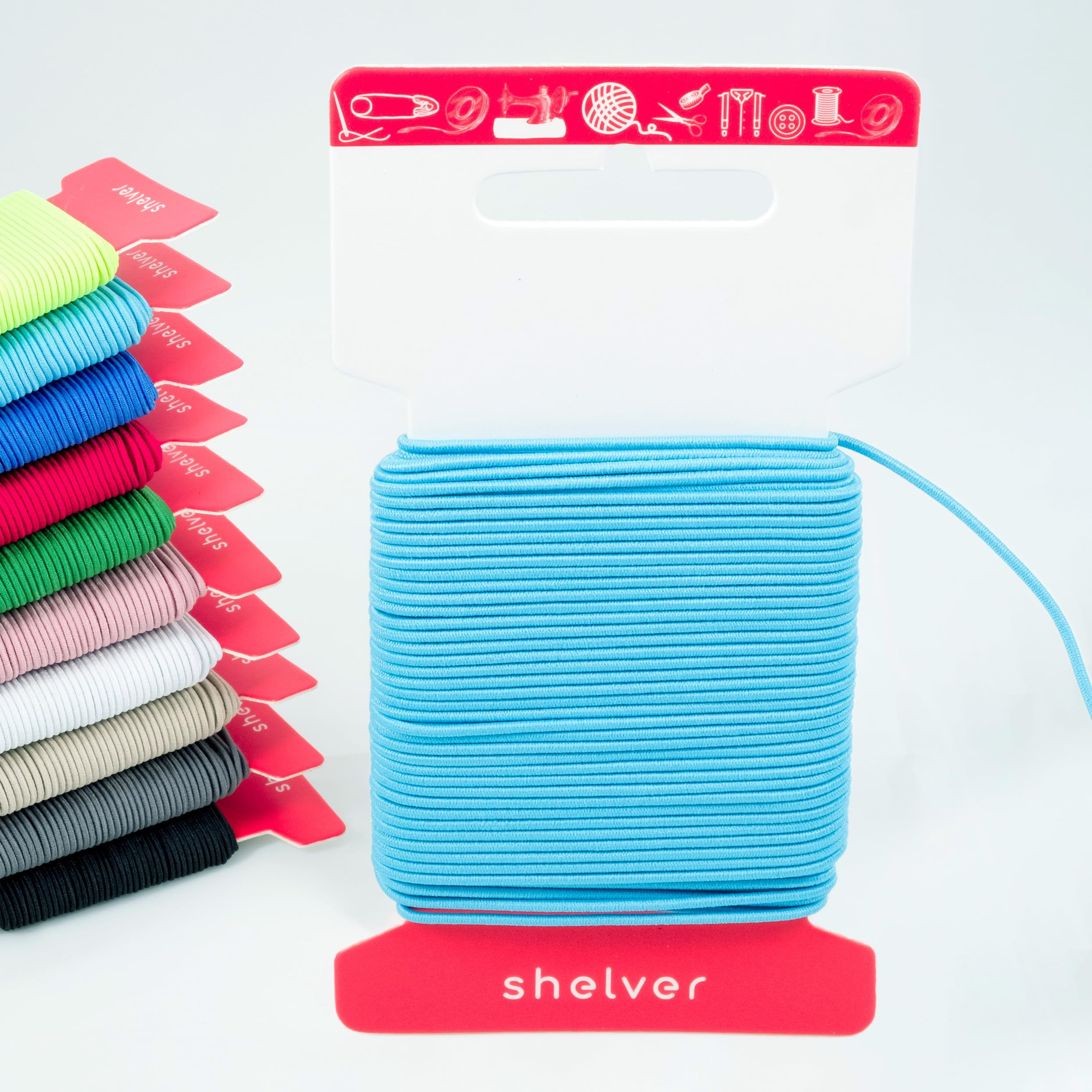 Shelver Premium Elastic Cord, 1.5mm Turquoise Blue, 20m