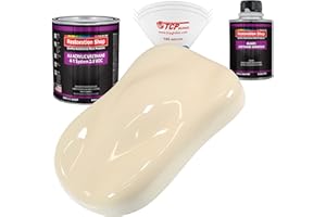 Restoration Shop - Wimbledon White Acrylic Urethane Auto Paint - Complete Quart Paint Kit - Professional Single Stage High Gloss Automotive, Car, Truck Coating, 4:1 Mix Ratio, 2.8 VOC