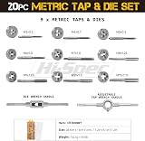Hi-Spec 20pc Metric Tap & Die Set M3-M12 Tapping Tool Kit view 2