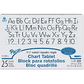 Pacon&reg; Chart Tablet, 24" x 16", 1 1/2" Ruled, 25 Sheets | White Sulphite, Manuscript Cover, Spiral Bound, 2-Hole Punched, Long Ruled, Recyclable, #P0074720