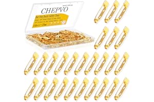 Ckepvo 150PCS Pin Backs Locking Clasp for Brooches,Gold Locking Pins 25MM Brooch Clasp Pins Bar Jewelry Pin for DIY Name Tags Corsage Badge Silvers Jewelry Making Silvers Jewelrys Making (Gold)