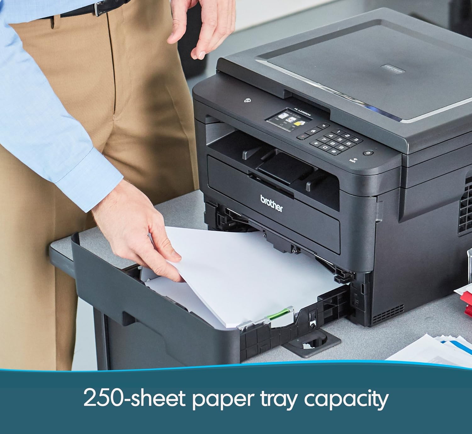 Brother Compact Monochrome Laser Printer, HLL2395DW, Flatbed Copy & Scan, Wireless Printing, NFC, Cloud-Based Printing & Scanning,  Dash Replenishment Ready - BLACK: Office Products