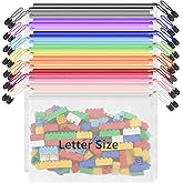 EVERECO 30pcs Mesh Zipper Pouch Bags, Letter Size A4 Mesh Bags with Zipper, Plastic Zipper Pouches for Classroom Office Supplies, Travel, Lego, Board Game Storage & Puzzle Storage