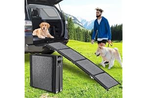MuzeFansi Dog Ramp for Car,71''×17'' Large Dog Car Ramp Pet Steps with Non-Slip Surface for Easy Car & SUV & Truck,Portable Folding Pet Stair Ramp for Medium & Large & Old Dogs - Up to 270LBS