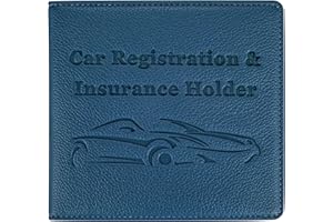 New Fashion Kingdom Car Registration and Insurance Holder, Premium PU Leather Vehicle Glove Box Car Organizer Men Women Wallet Accessories Case for ID, Driver's License - Blue