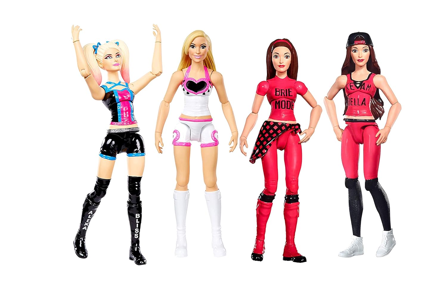 Women of WWE Superstars Action 6" Dolls 4-Pack Collection- Nikki Bella, Brie Bella, Natalya, Alexa Bliss