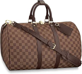 0 | Louis Vuitton Luggage Travel Bag Damier Ebene Keepall Bandouliere (Keepall 45 ...