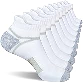 suaskk Men's Athletic Cushioned Ankle Socks, Comfort Wicking Anti-Blister Running Sock 5 Pairs