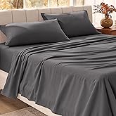 Bare Home Organic Cotton Flannel Sheet Set - Queen Size - 100% Cotton - Double Brushed for Extra Softness & Comfort - Warm, Cozy, and Durable - Breathable - Bed Sheets (Queen, Grey)