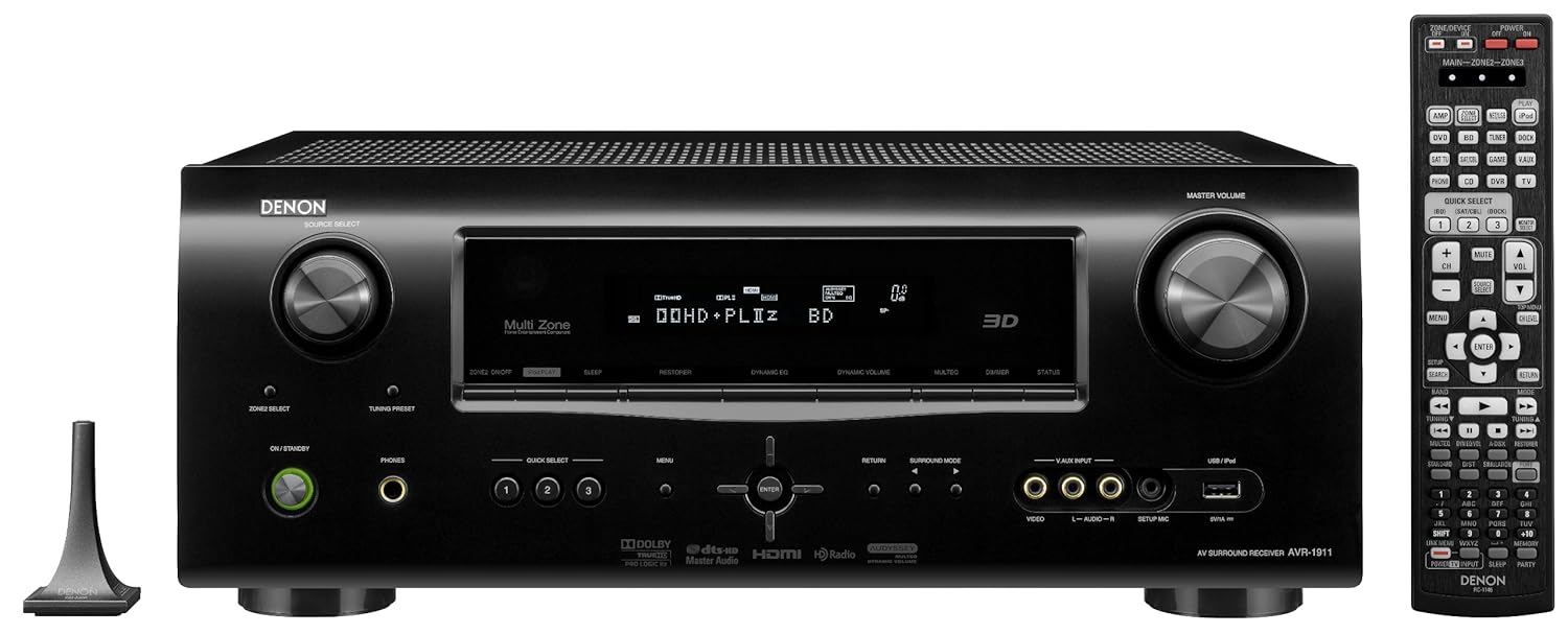 Denon AVR-1911 7.1 Channel AV Home Theater Receiver (Black)