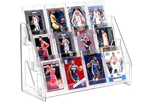 TRENDTRUST Trading Card Display Stand, 3 Tier Vertical Holder for Baseball Basketball Sports Graded Card Display Stand Tabletop for PSA BGS SGC Slabs, Snap-On Assembly(3 Tier, 1 Pack)