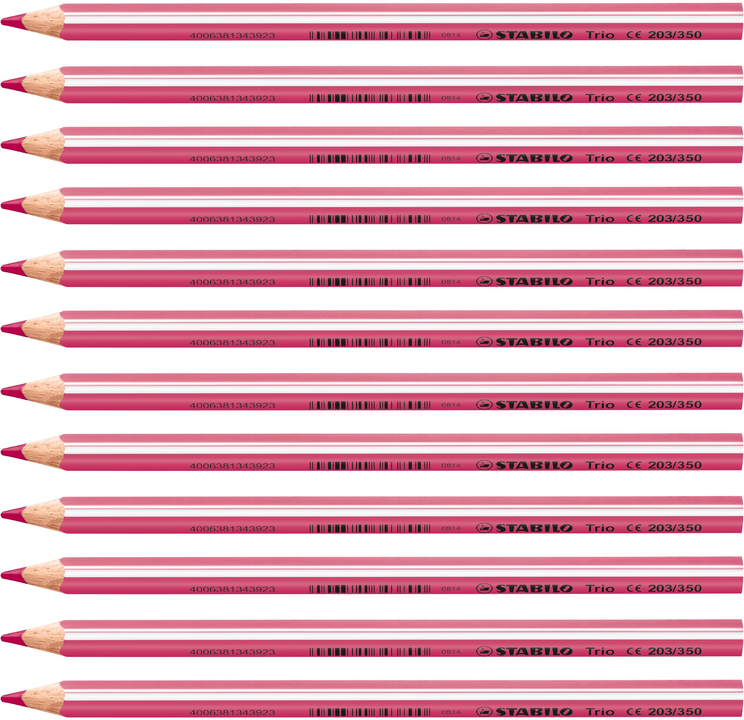 STABILO Colouring Pencil Trio Thick - Pack Of 12 - Pink