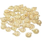 Honbay 50PCS Vintage Alloy Sunflower Charms Pendant for Jewelry Making or DIY Crafts