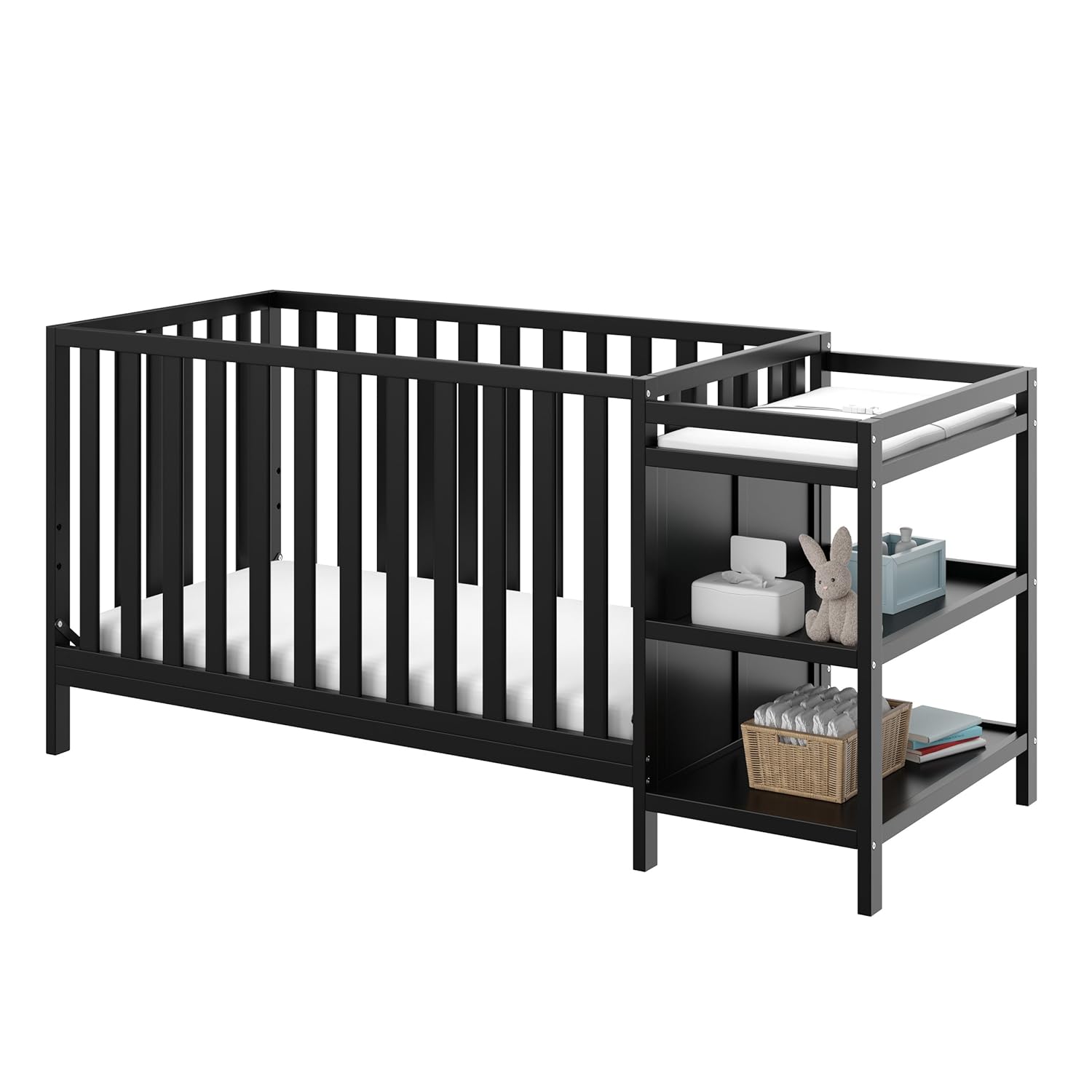 simplicity crib with attached changing table