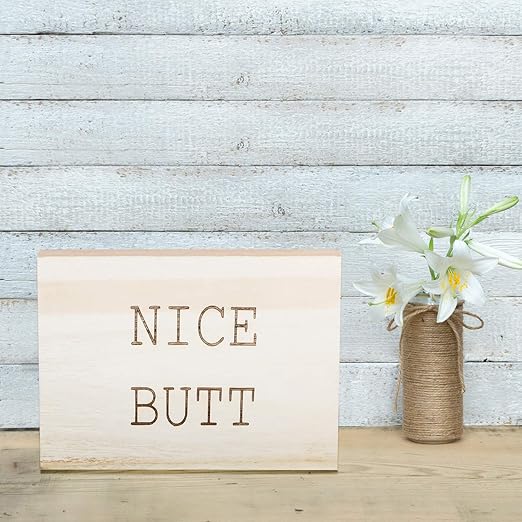 Amazon Com Blulu 2 Packs Funny Decorative Sign Nice Butt Funny