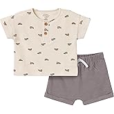 Modern Moments by Gerber baby-boys 2-piece Short-sleeve Henley Shirt and Short Set