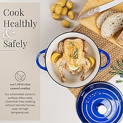 Nuovva Enamelled Cast Iron Dutch Oven Pot with Lid