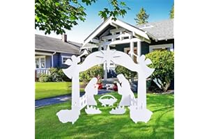 WVIOUOPU 4ft Outdoor Nativity Scene Christmas Decorations - Large Weatherproof Holy Family Nativity Sets Display for Front Yard Lawn Holiday Home Party Xmas Decor