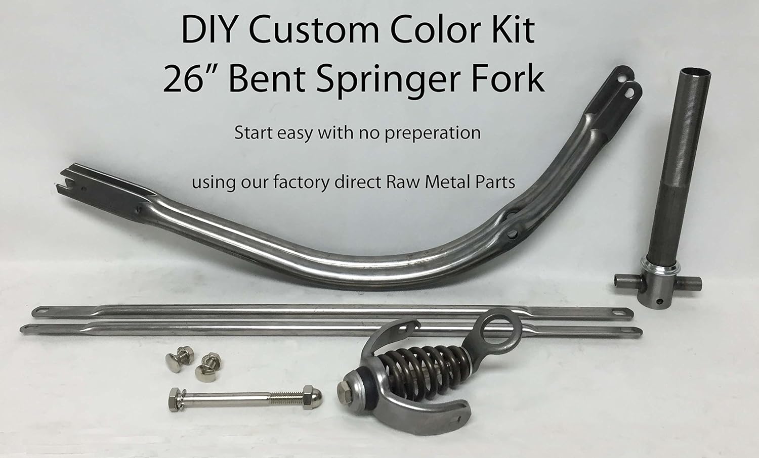Raw Metal DIY Custom Color Kit BicycleDesigner 26” Bent Springer Fork