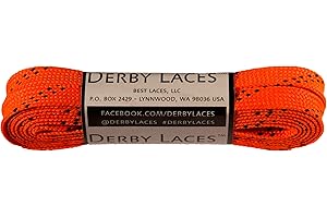 Derby Laces Orange 72 Inch Waxed Skate Lace for Roller Derby, Hockey and Ice Skates, and Boots