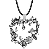 HAQUIL Vintage Nature Mushroom Necklace, Mushroom Jewelry Gift for Women