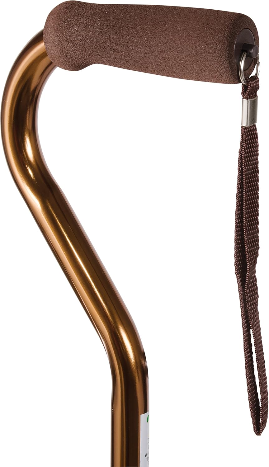 DMI Deluxe Lightweight Adjustable Walking Cane with Soft Foam Offset Hand Grip, For Men and Women, Black: Home & Kitchen
