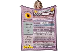 QUILAZY Goddaughter Gifts from Godmother, God Daughter Gifts from Godfather Godparents, Gifts for Goddaughter, Baptism Gifts for Girl, First 1st Communion Confirmation Gifts for Teen Girls Blanket 60''x50''