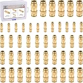 Boeray 48PCS 6-Size Brass Dot Air Line Fitting Kit,1/8"-1/2" Straight Union | Dot Air Line Union, 6-size Air Line Quick Connect Fitting for Truck &amp; Air Brake System, Leak-Proof, Corrosion-Resistant