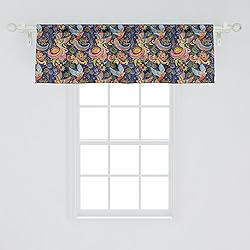 Ambesonne Birds Window Valance, Phoenix Rising from
